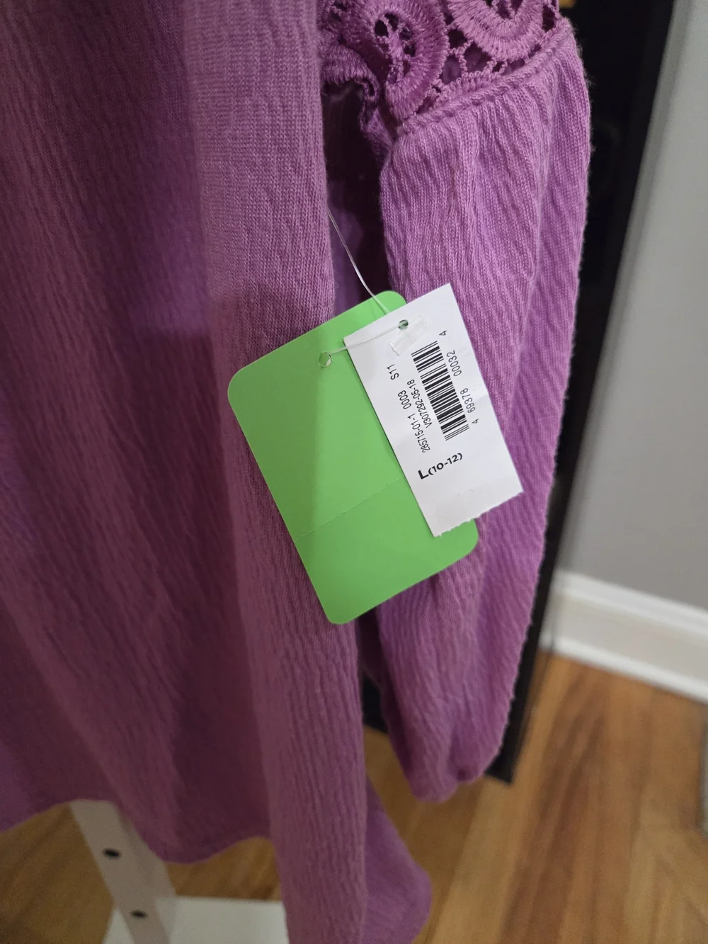Old Navy Lilac Crochet-Sleeve Tunic Top